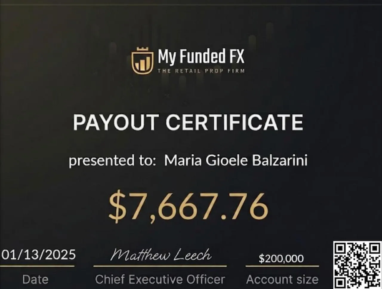 Certificato di payout 8