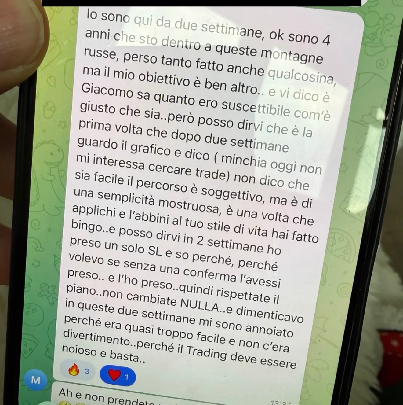 Messaggio di un membro della community Trinity Hub (11)
