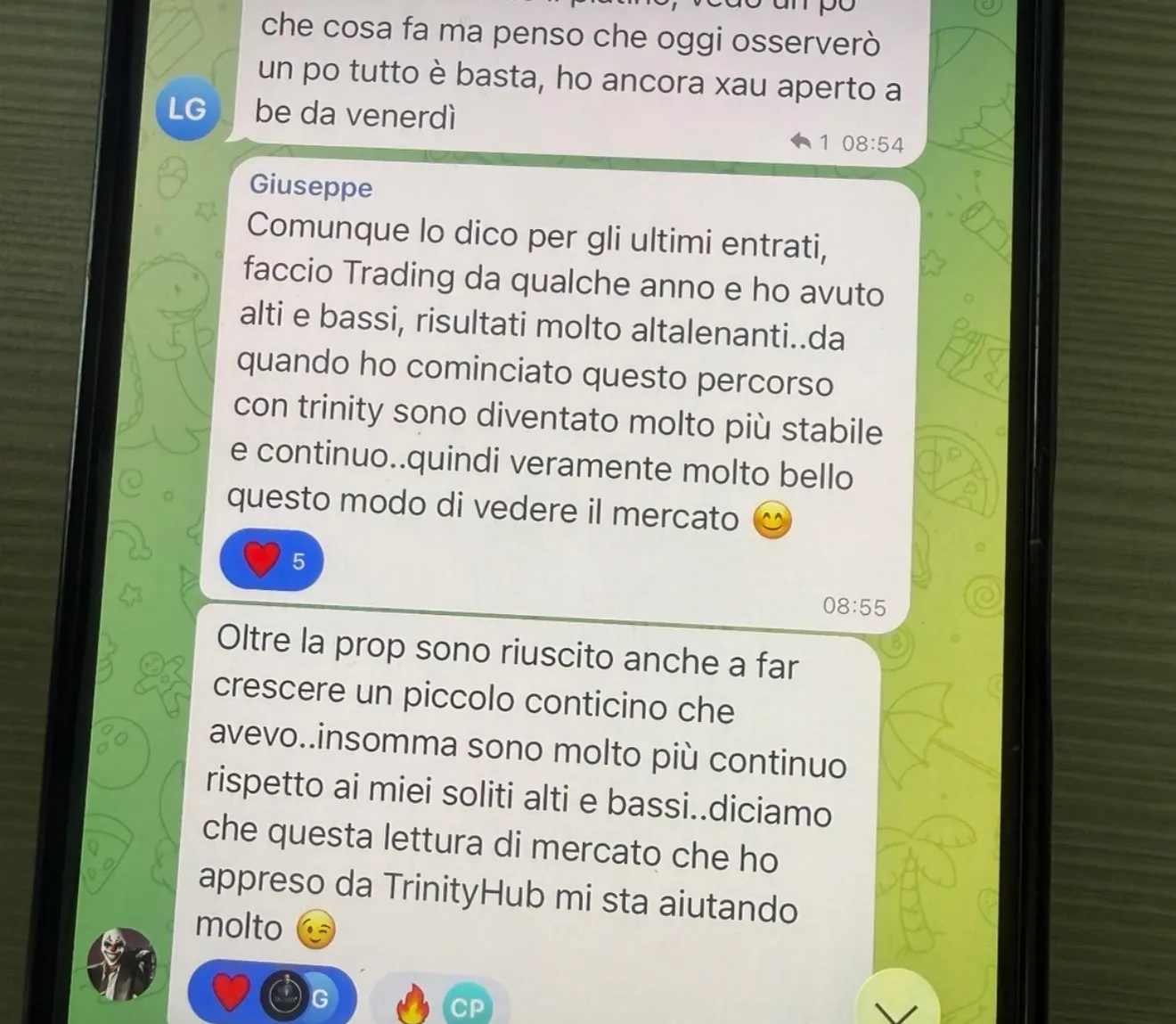 Messaggio di un membro della community Trinity Hub (9)
